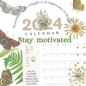Printable Motivational Calendar 2024 - Etsy