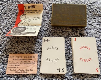 1951 Fun With Numbers “I-Win” Short Division Playing Card Game