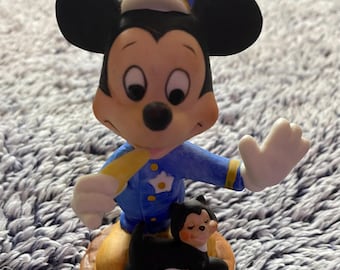Traffic Cop Mickey Mouse w/ Figaro ceramic figure