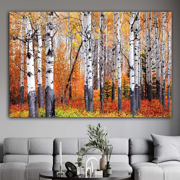 Aspen Tree Art, Aspen Tree Wall Art, Aspen Tree Canvas, Aspen Tree Print, 3 Piece Wall Art, Ready To Hang