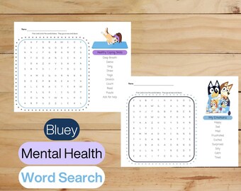 Bluey Mental Health Word Search