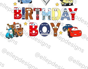 Cars Birthday Digital Print