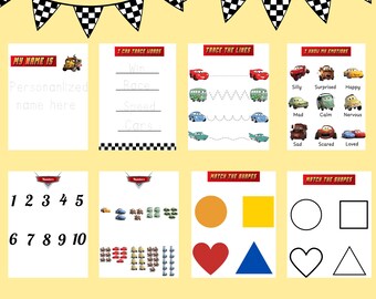 Pixar Cars educational digital prints