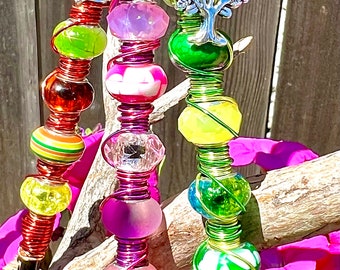 Charmed and Jeweled Beaded Garden S Hooks for Hanging Flower Baskets and Decor