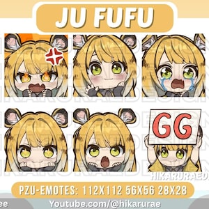 Pack d&#39;émoticônes Ju FuFu ZZZ – Emotes de dessins animés mignons pour Twitch, YouTube, Discord – Ensemble à téléchargement instantané Zenless Zone Zero Chibi Gamer Streamer