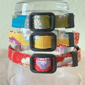Japanese Style Cat Collar | Breakaway Safety Buckle | Kimono Fabric Pet Collar | Handmade Cat Gift | Adjustable