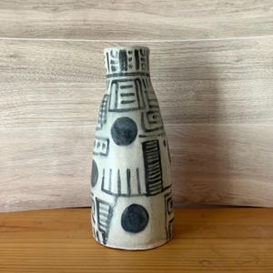 Minimalist  Ceramic Vase, Black & White Home Decor