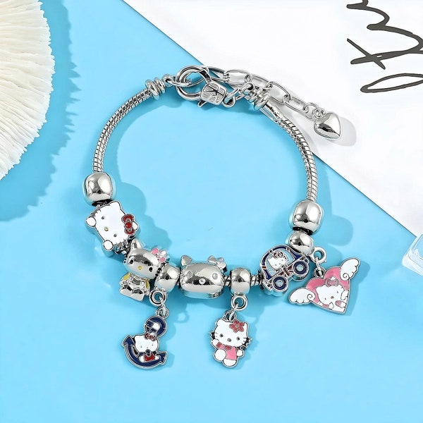 Kawaii Kitty Charm Bracelet - Version B