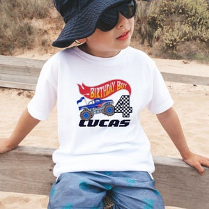 Monster Truck Birthday Shirt, Custom Birthday Boy Shirt, Hot MonsterTruck Party, 4th 5th Birthday Shirt, Family Matching Pit Crew Shirts