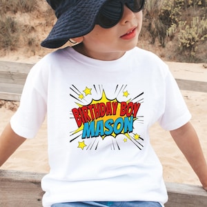 Custom Superhero Birthday Boy Shirt, Superheroes Shirt Birthday, Superhero Family Birthday Shirts, Kids Super Hero Themed Birthday Party
