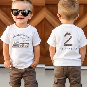 Chugga Chugga Two Two 2nd Birthday Train Shirt, Train Birthday Family Shirts, Custom Toddler Shirt for Train Lover, Train Party