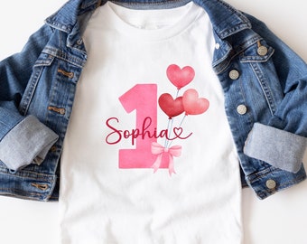 One Little Sweetheart, Valentinstag Erster Geburtstag Pinkes individuelles Shirt, Valentinstag 1.Geburtstag Familie Passende Shirts, Erster Valentinstag