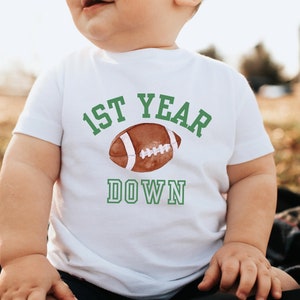 Football First Birthday Shirt First Down Football Family Matching Shirts First Down Birthday Shirt 1st Year Down Outfit Football Theme Party