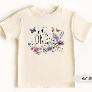 One Little Wildflower Wild One Wild Flower Girl First Birthday Outfit Boho Floral Birthday Party Two Wild Wildflower Toddler Shirt