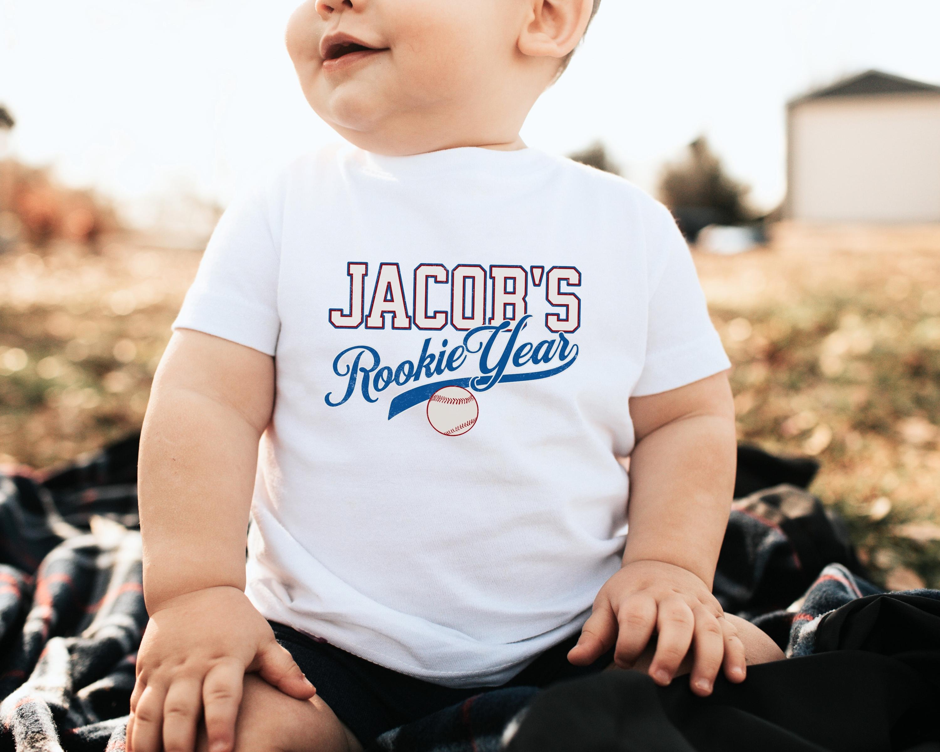 Rookie Year First Birthday Baseball Shirt Rookie of the Year Baseball Family Custom Shirts Boy Baseball 1st Birthday Outfit Baseball Rookie