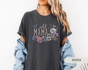 Little Wildflower Wild One Birthday Family Shirts Wild Mama Boho Floral Vintage Tee Wild Flower Theme Party Baby in Bloom Mothers Day Gift