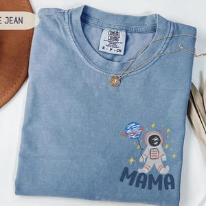 Rymdfödelsedag Astronaut Familjetröjor, Matchande Mama Dada Komfortfärger T-shirt