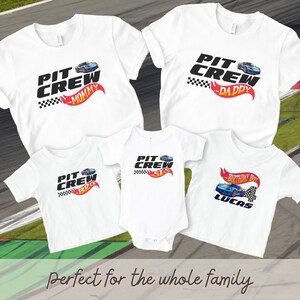 Race Car Family Matching Birthday Shirt, Wheels Birthday Shirt, Custom Birthday Boy Shirt, Hot Cars Party, Pit Crew Mommy and Me Shirts image 9