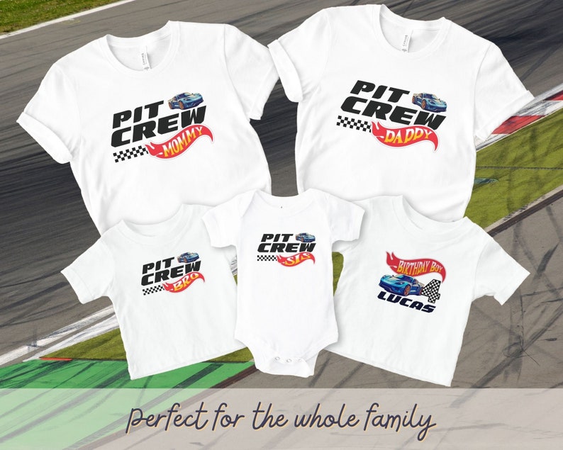 Race Car Family Matching Birthday Shirt, Wheels Birthday Shirt, Custom Birthday Boy Shirt, Hot Cars Party, Pit Crew Mommy and Me Shirts image 9