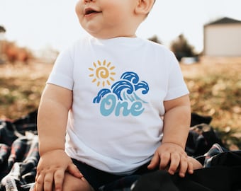 First Big Wave 1st Birthday Outfit The Big One Surf Birthday Family Shirts Surfing First Wave Theme Party Sun First Birthday Shirt Boy