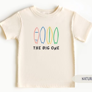 The Big One Surf Birthday Shirt 1st Birthday Boy Surfing The Big One Birthday Family Shirts  Summer First Wave Outfit Rad Dad Surfboard Tee