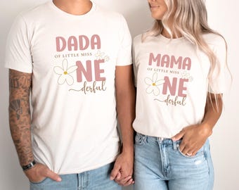 Boho Daisy First Birthday Family Matching Shirts Little Miss Onederful Daisies Birthday Outfit Daisy 1st Birthday Girl Isn't She Onederful