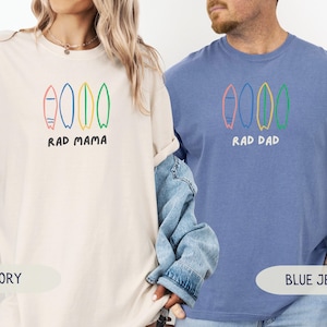 The Big One Surf Birthday Shirts Surfing The Big One Birthday Family Shirts 1st Birthday Boy Summer First Wave Outfit Rad Dad Surfboard Tee