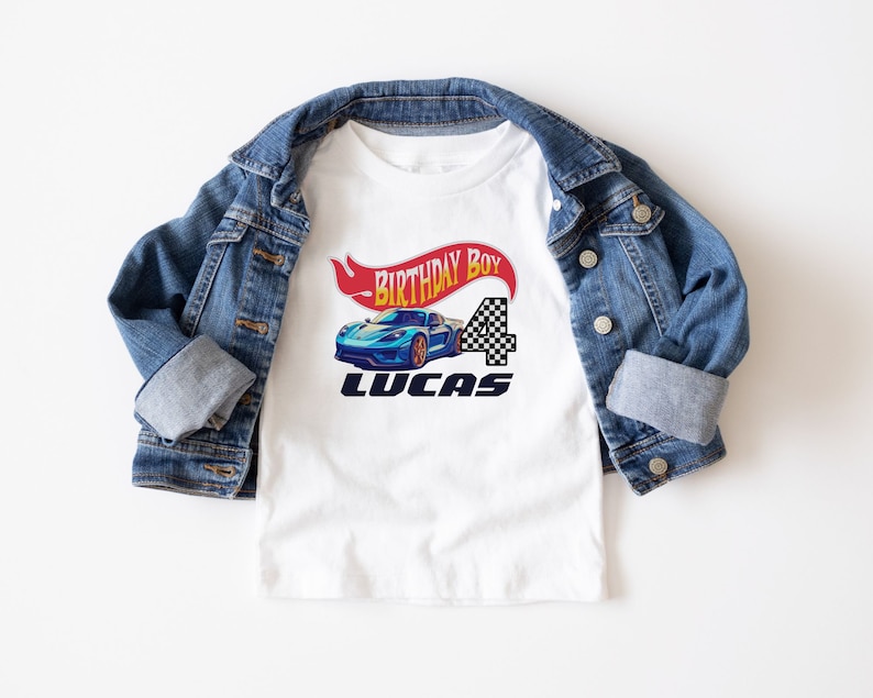 Race Car Family Matching Birthday Shirt, Wheels Birthday Shirt, Custom Birthday Boy Shirt, Hot Cars Party, Pit Crew Mommy and Me Shirts image 2