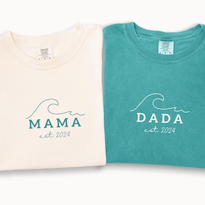 Surf Birthday Shirts The Big One Surf First Birthday Family Shirts First Big Wave Minimal Ocean Waves Surfing Family Summer Beach Shirt
