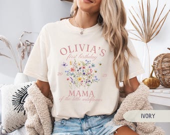 Little Wildflower Birthday Shirt Wild One Wildflower Birthday Family Shirts Wild and Onederful Wildflower Theme First Birthday Outfit