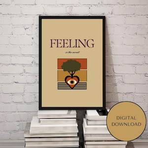 Neville Goddard Manifestation Print | Feeling Is the Secret Inspired Art | Text Minimalist Design | Retro 70s Spiritual Wall Art