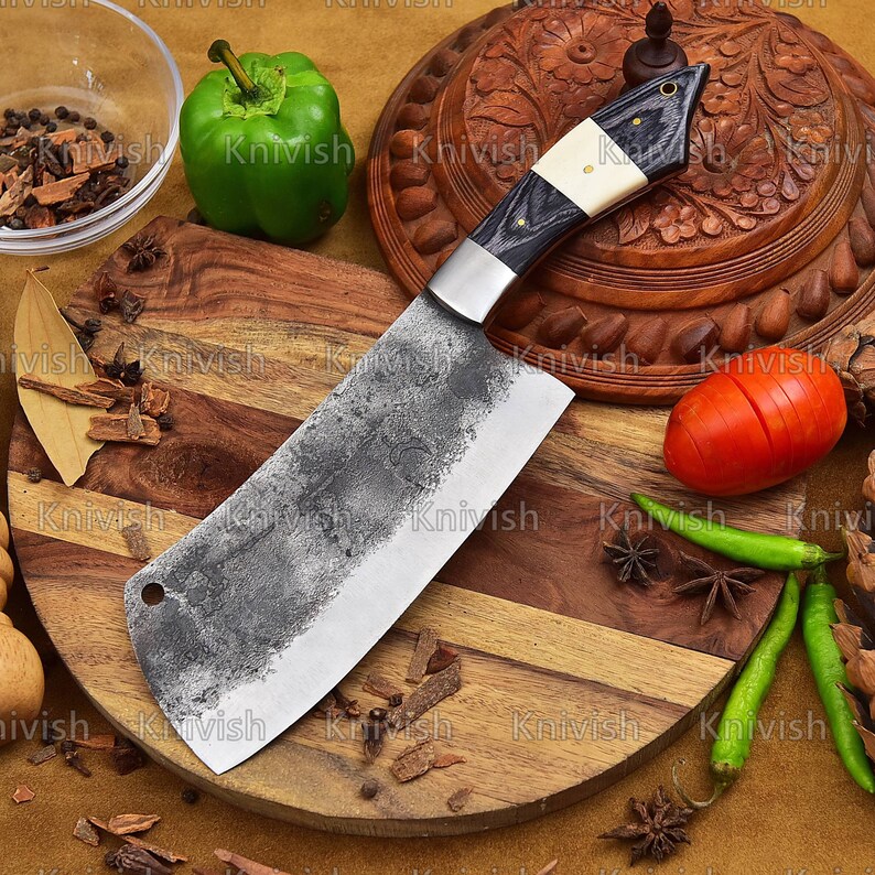 Cleaver Knife With Unique Handle and Sharp Edge Blade Bone Cutting