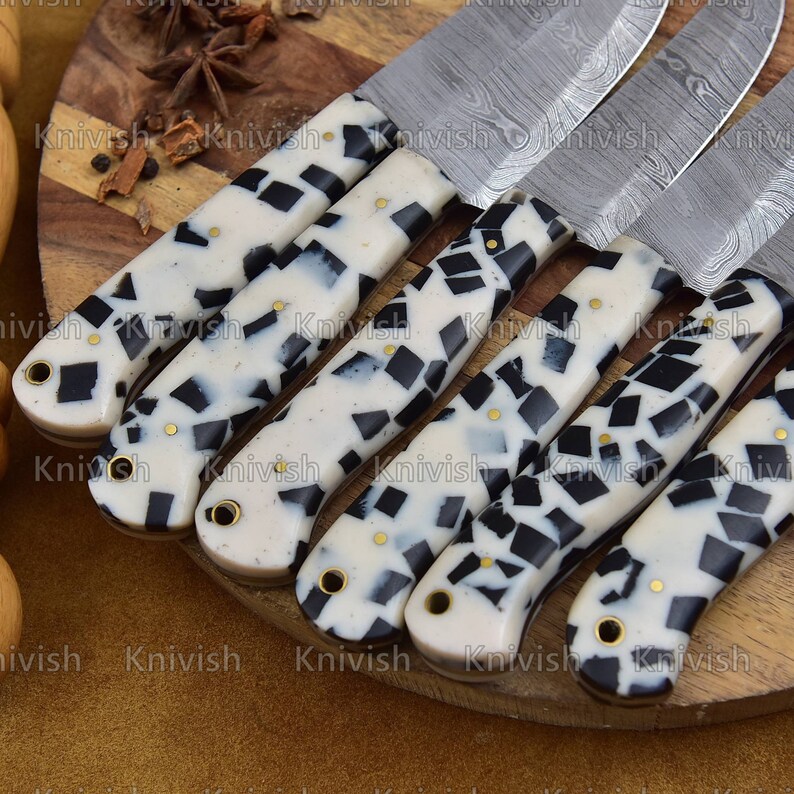 Handmade steak knives set 
Damascus Steel Steak Knives 
TABLE KNIVES 
Sharp edge knives 
bbq accessories
Grilling Knives 
Gift for Him
Gift for Her 
Groomsmen Gifts
Wedding Gifts 
Handmade Knives
Birthday Gifts
Thanksgiving Gifts
Christmas Gifts