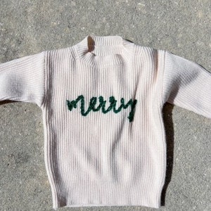 Embroidered Christmas Sweatshirt, Personalized  sweater, Custom Sweater, Festive Crewneck Sweater, Holiday Custom Hand Embroidered Knit