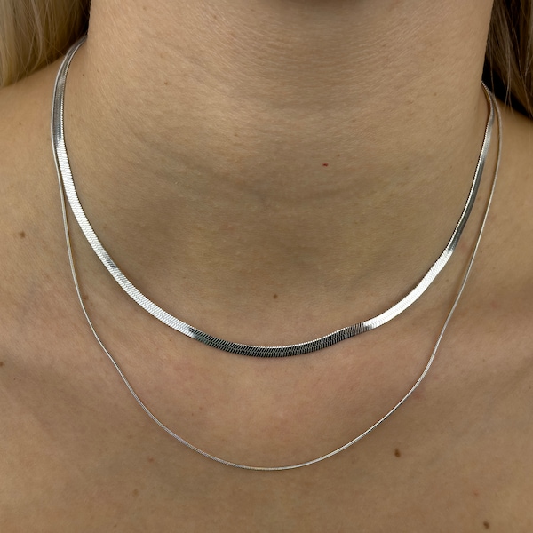 Double-layer Titanium Steel Snake Bone Necklace | Choker Chain Fish Bone | Snake Bone Necklace Women | Minimalist Necklace | Gift For Her