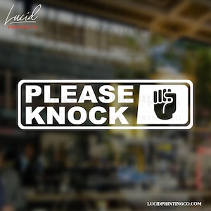 Place Knock Storefront Custom Vinyl Decal, Business Hours Decal, Vinyl Window Lettering, Hours of Operation Vinyl Sticker, Business Decal