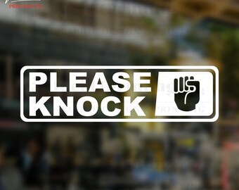 Place Knock Storefront Custom Vinyl Decal, Business Hours Decal, Vinyl Window Lettering, Hours of Operation Vinyl Sticker, Business Decal