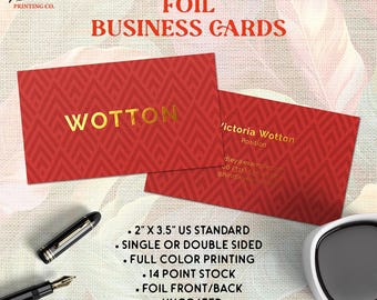 Foil Business Card Printing Service, Multiple Foil Color Options | Small Business | Loyalty Card Printing | Thank You Card Printing