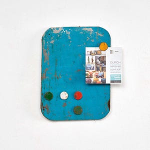 Magnetic board made from recycled oil drums with 5 colorful magnets image 7