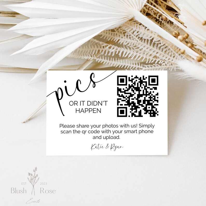 Wedding QR Code Template Wedding Guestbook Photo Share the Love QR Code