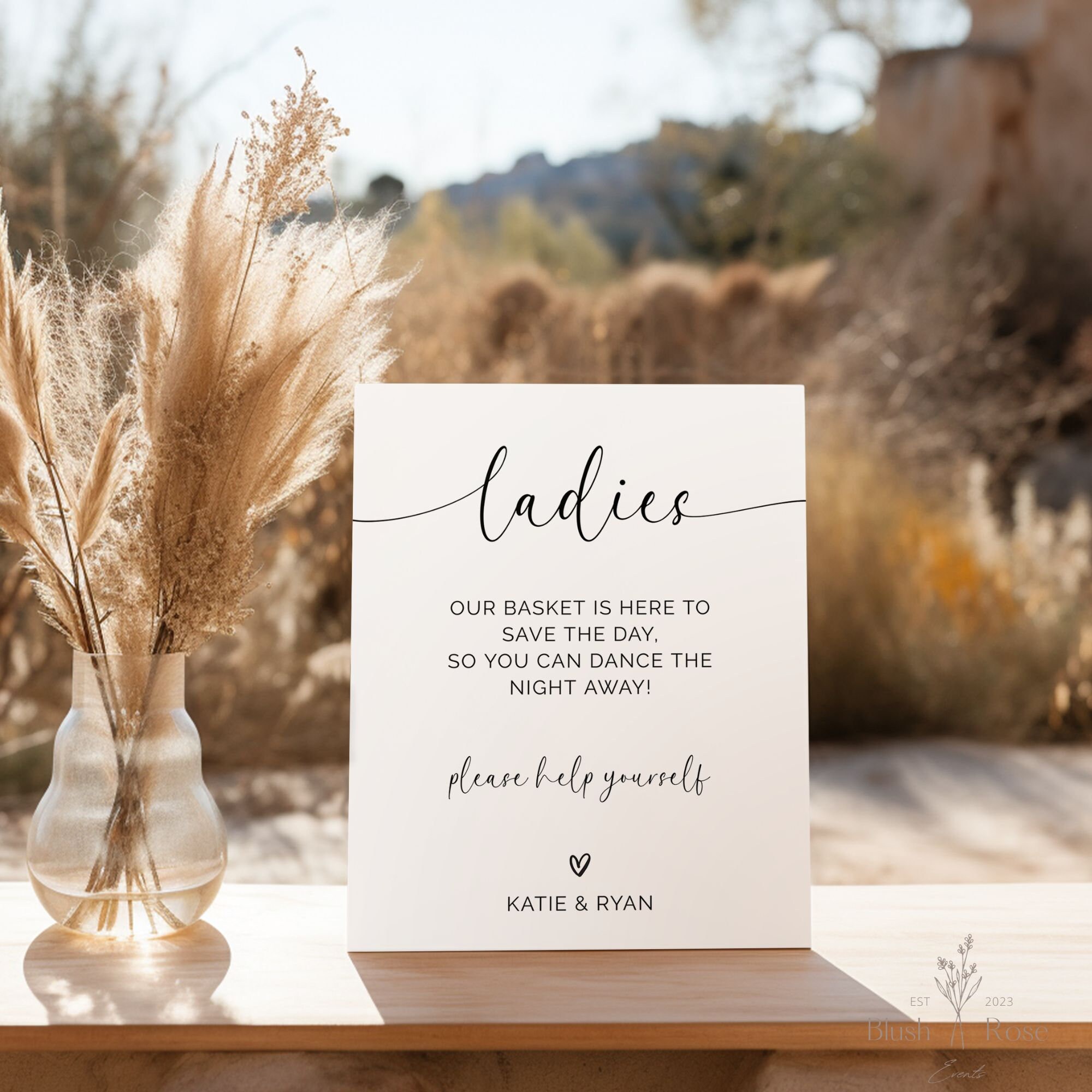 Wedding Bathroom Sign Template Bathroom Basket Sign for Wedding Please ...