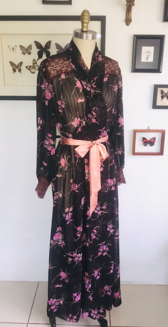 Christian Dior 1970’s Cherry Blossom Floral Sheer 