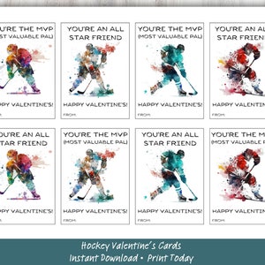 INDIVIDUALISIERUNG: Hockey Valentinskarten zum Ausdrucken
