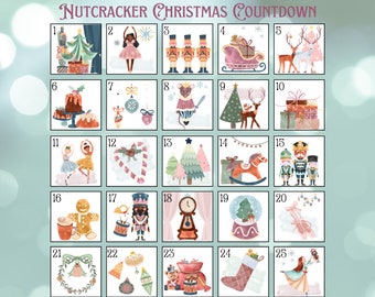Nutcracker Advent Calendar, Christmas Countdown Calendar, Printable Kid's Advent Calendar, DIY Advent, Advent Calendar Cards