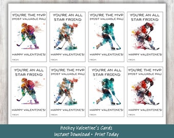 CUSTOM (non "Bro" version): Hockey Printable Valentine's Cards