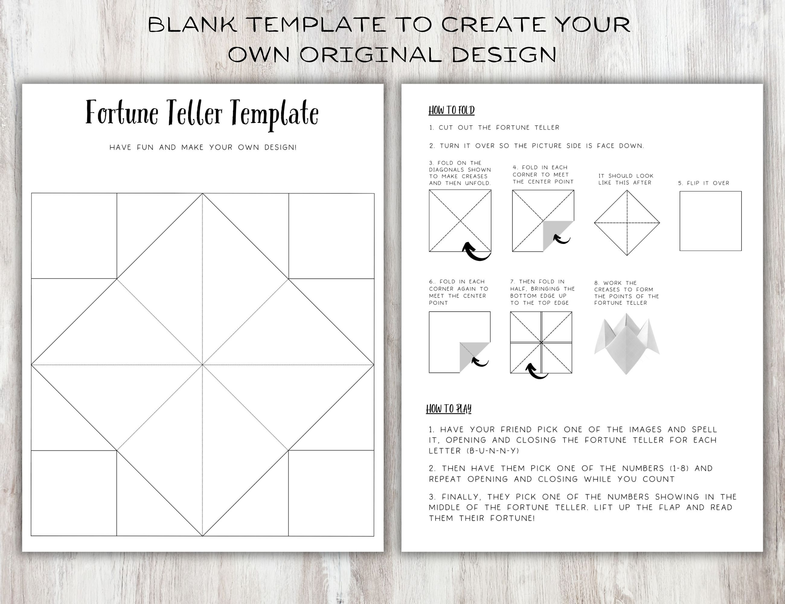Easter Fortune Teller, Printable Cootie Catcher, Paper Fortune Teller ...