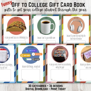 Libro de tarjetas de regalo para la universidad, kit de supervivencia para el primer año de la universidad, divertido, titular de la tarjeta de regalo para graduados de la escuela secundaria, regalo de los padres