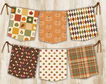 Fall Bunting Flags, Thanksgiving Banner, Autumn Classroom Decor