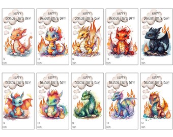 CUSTOM ORDER Dragon Valentine's Cards with To/From