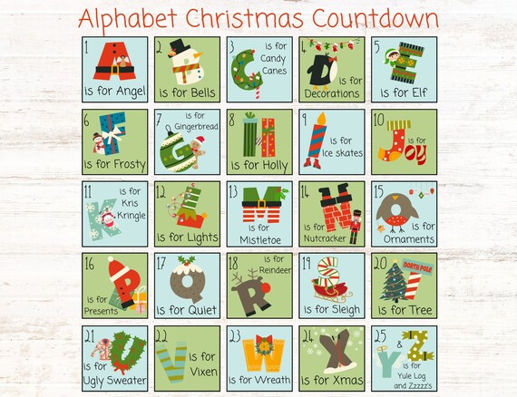 Alphabet Advent Calendar, Christmas Countdown Calendar, Kid's Printable Advent Calendar, Diy Advent, Advent Calendar Cards - Etsy Alphabet Advent Calendar, Christmas Countdown Calendar, Kid's Printable Advent Calendar, Diy Advent, Advent Calendar Cards - Etsy